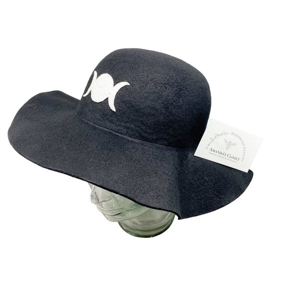 Phases of the Moon Black Felt Hat OS - Picture 11 of 11